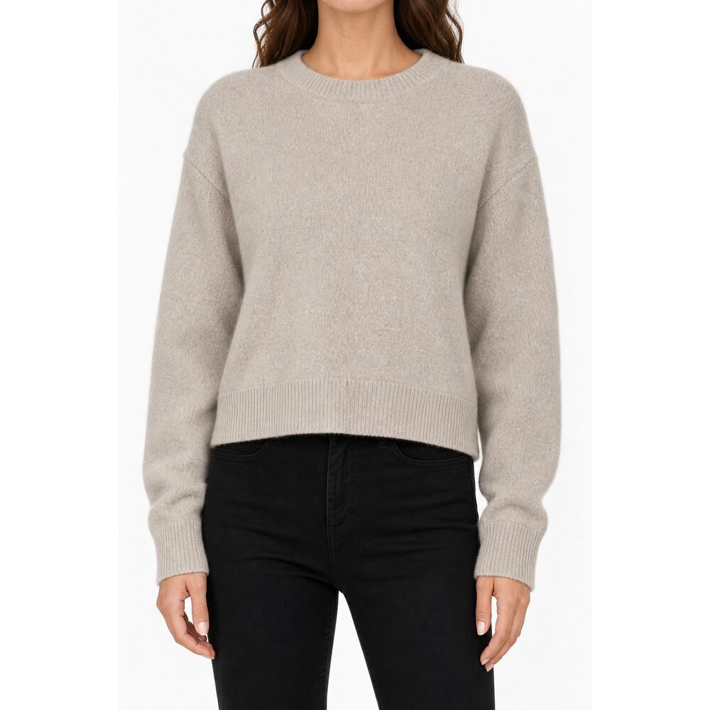 Athleta Womens Merino Wool & Cashmere Crewneck Sweater Beige M